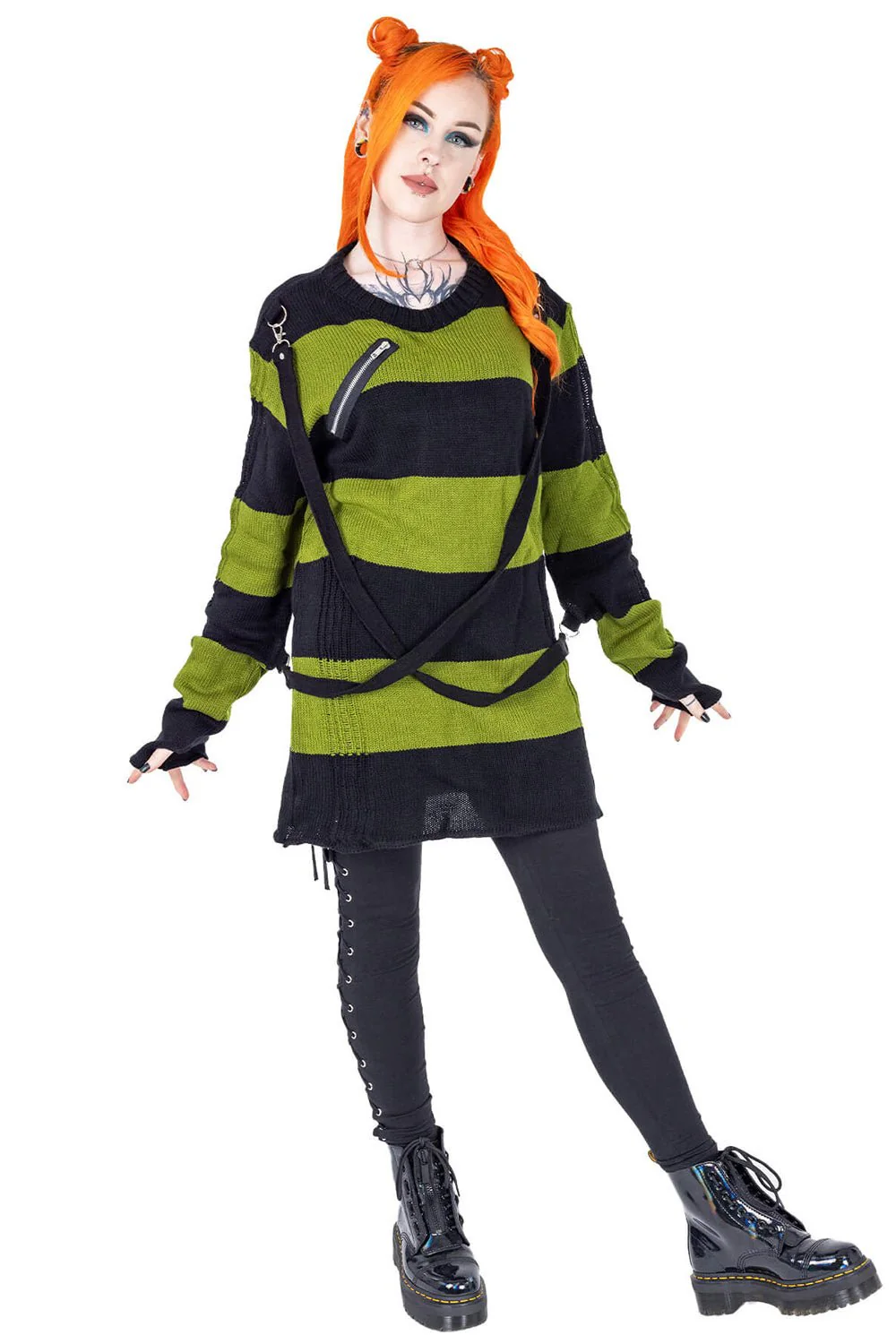 Amalric Jumper Sweater [Black/Green] - Image 3