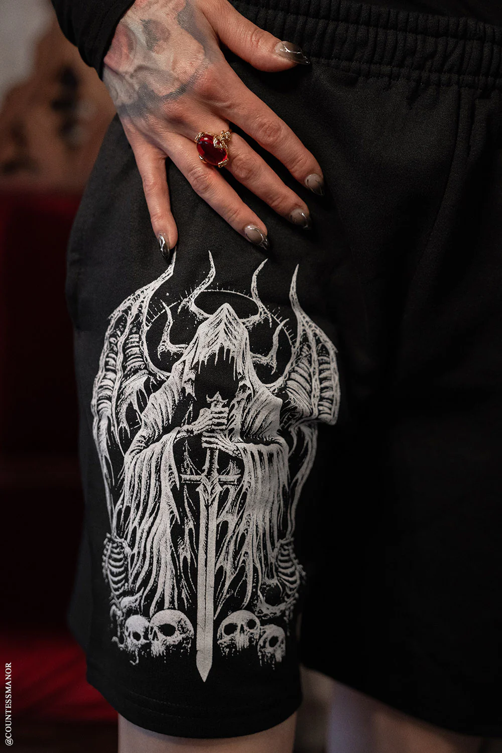 Angel of Death Sweat Shorts [Unisex] - Image 15