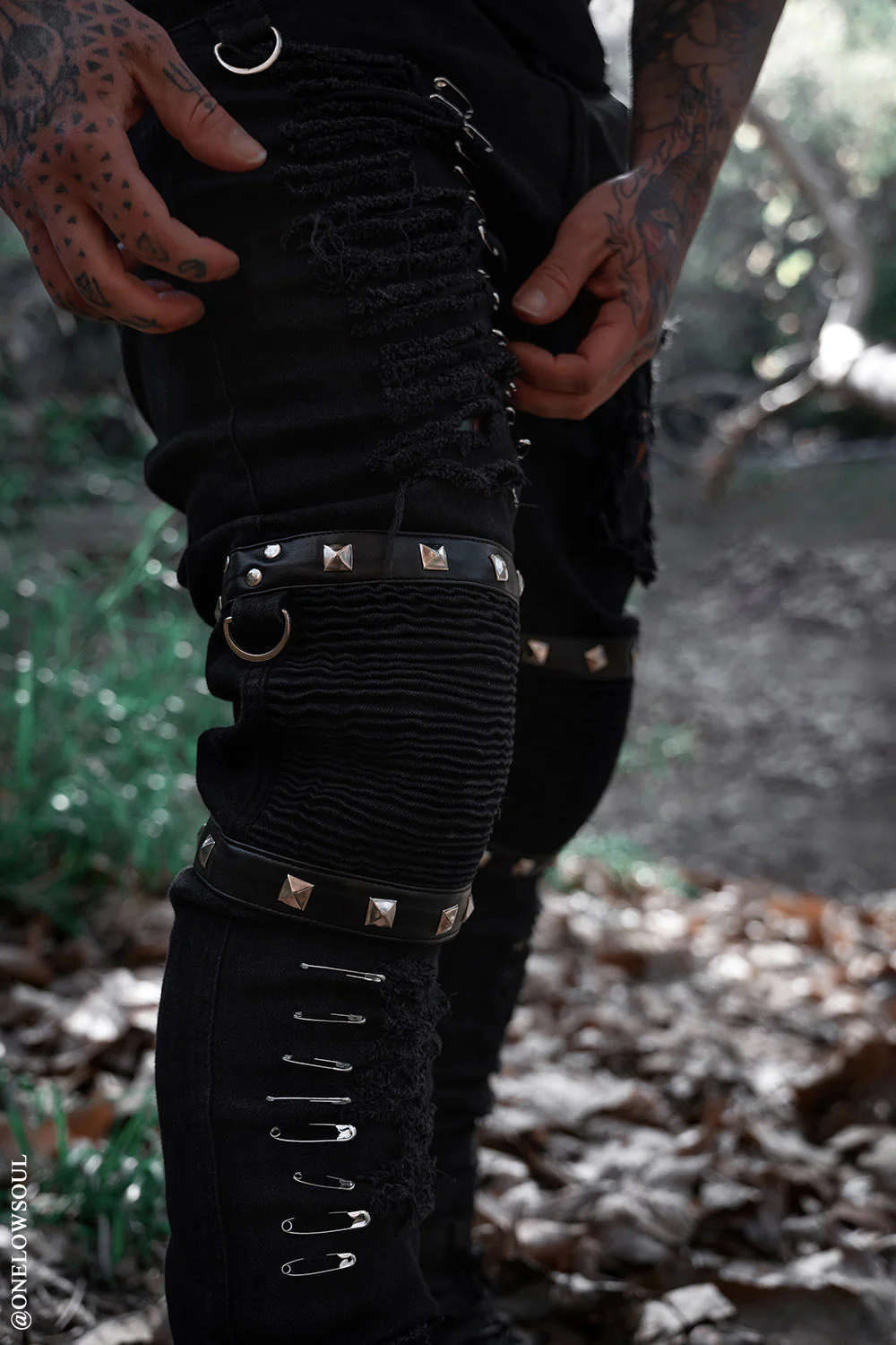 Annihilate Safety Pin Studded Pants [Unisex] - Image 5