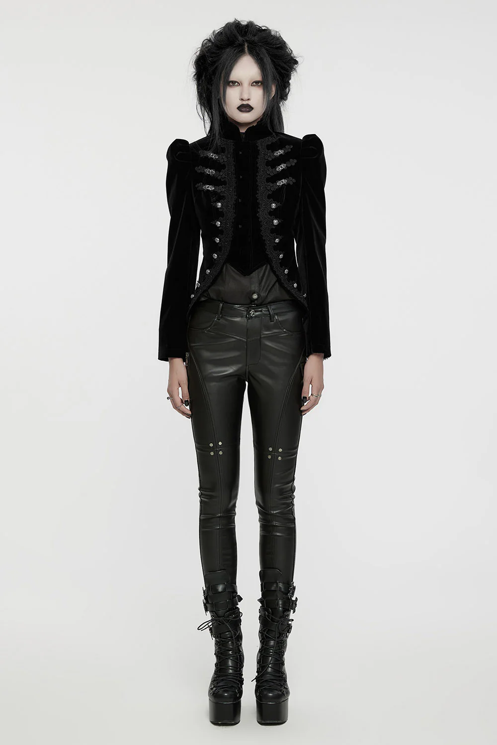 Antoinette Black Velvet Victorian Coat - Image 4