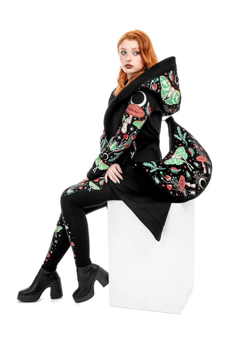 Autumnal Equinox Hoodie With Embroidery Luna Moths - Image 9