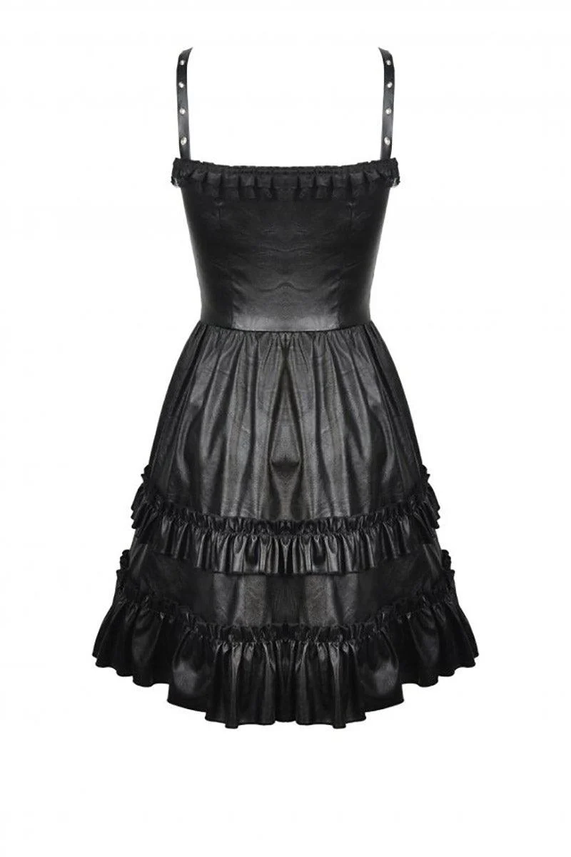 Bad Girl Ruffle Leather Dress - Image 8