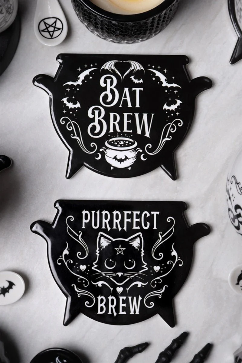 Bat Brew Cauldron Coaster Set - Image 2