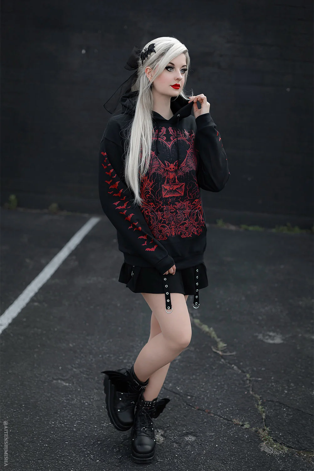 Bat Romance Hoodie [BLOOD RED] - Image 8