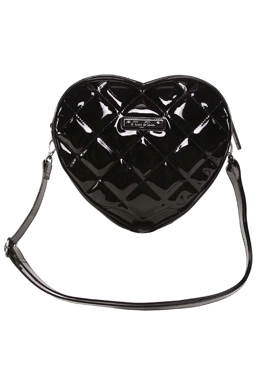 Bat Studded Quilted Heart Shoulder Bag [BLACK] - Image 2