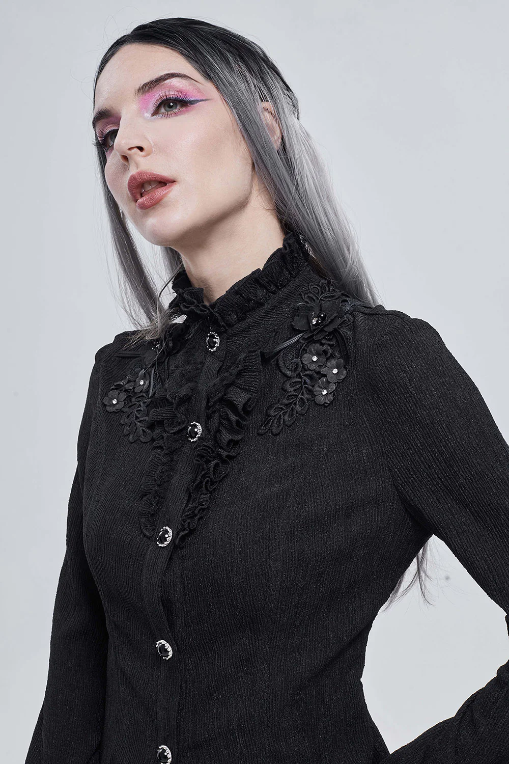Báthory Blooms Ruffled Victorian Top - Image 4