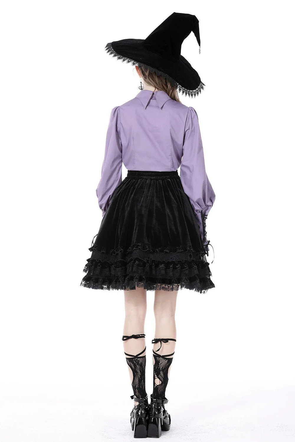 Batwing Collar Button-Up Blouse - Image 7