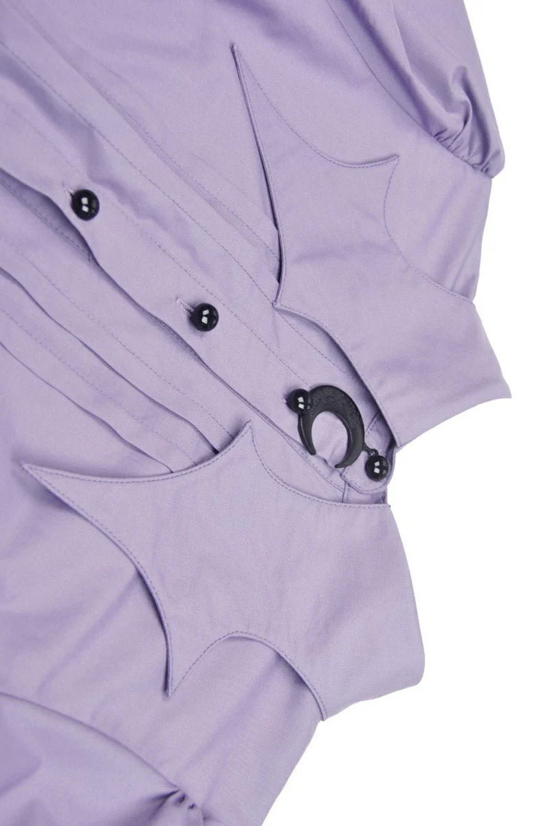 Batwing Collar Button-Up Blouse - Image 8