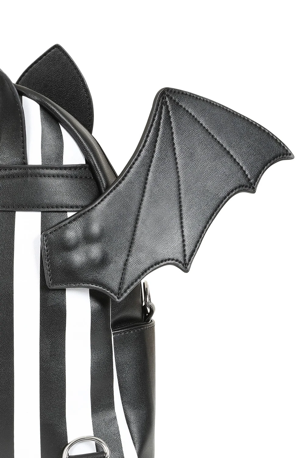 Black and White Striped Batwing Backpack - Image 6