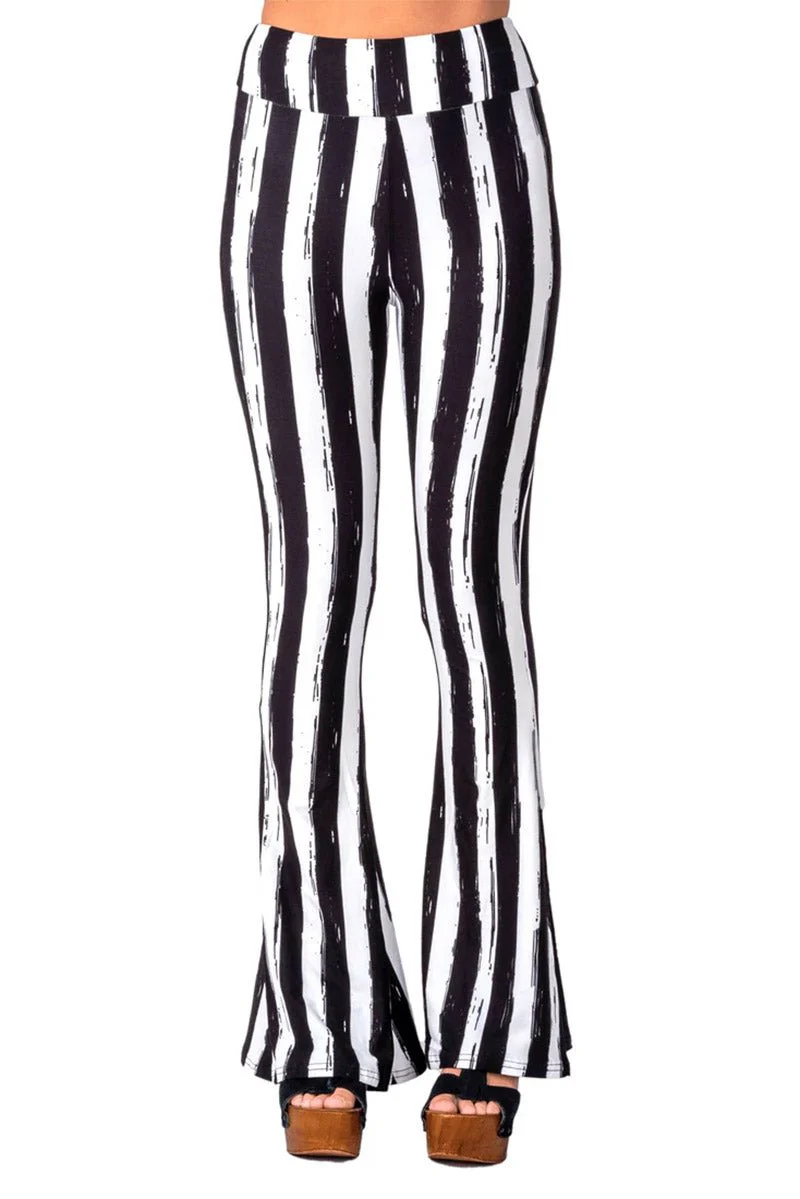 Black and White Striped Hellz Bellz Flares [BLACK/WHITE] - Image 3