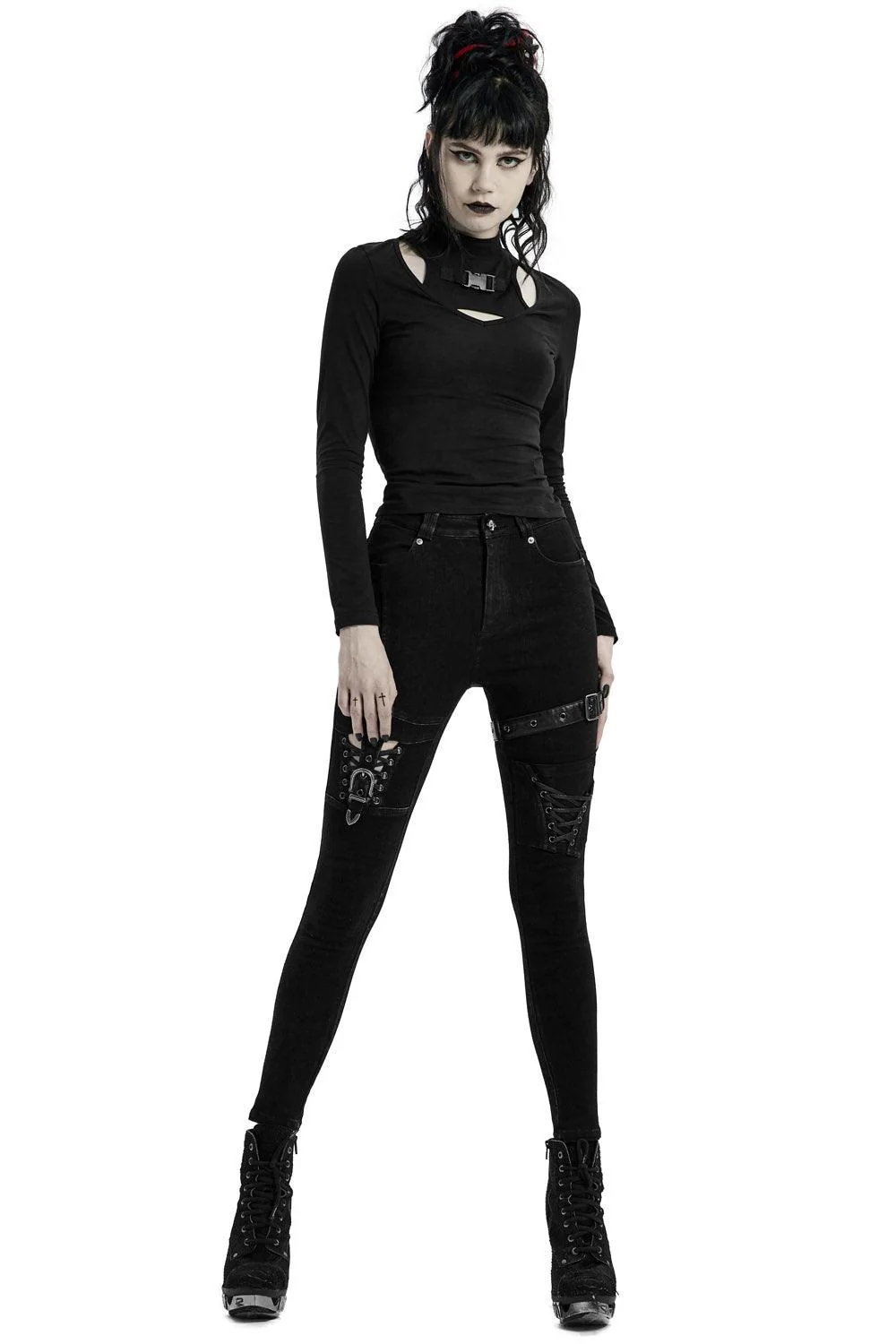 Black Ashes Thigh Harness Pants - Image 2