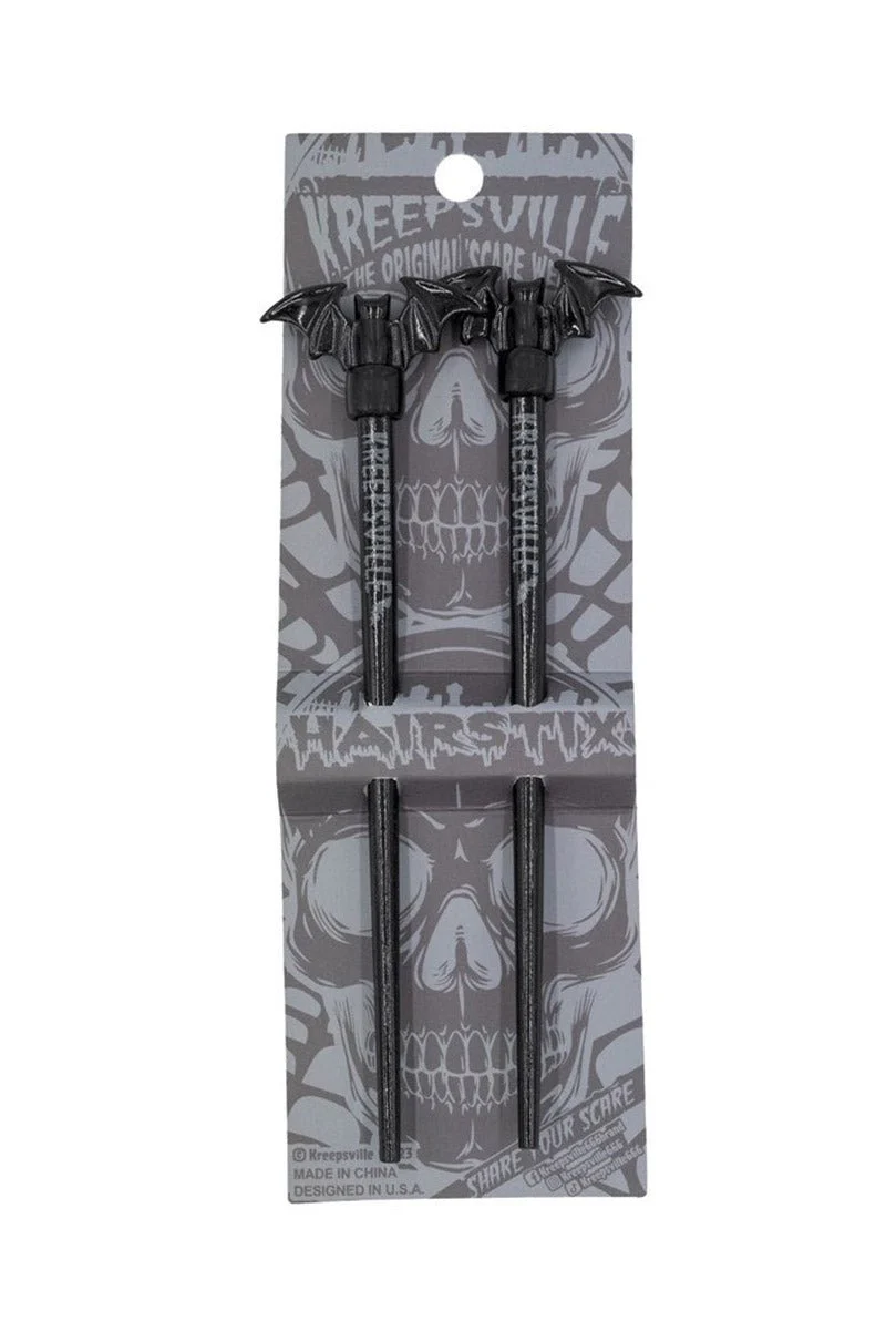 Black Bat Hair Sticks - Image 2