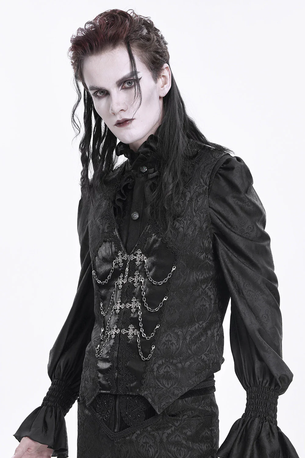 Black Bishop Vampire Goth Vest - Image 4