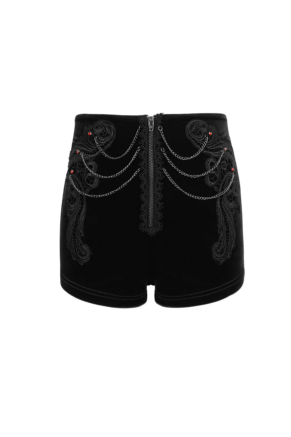Black Blood Velvet High Waisted Shorts - Image 5