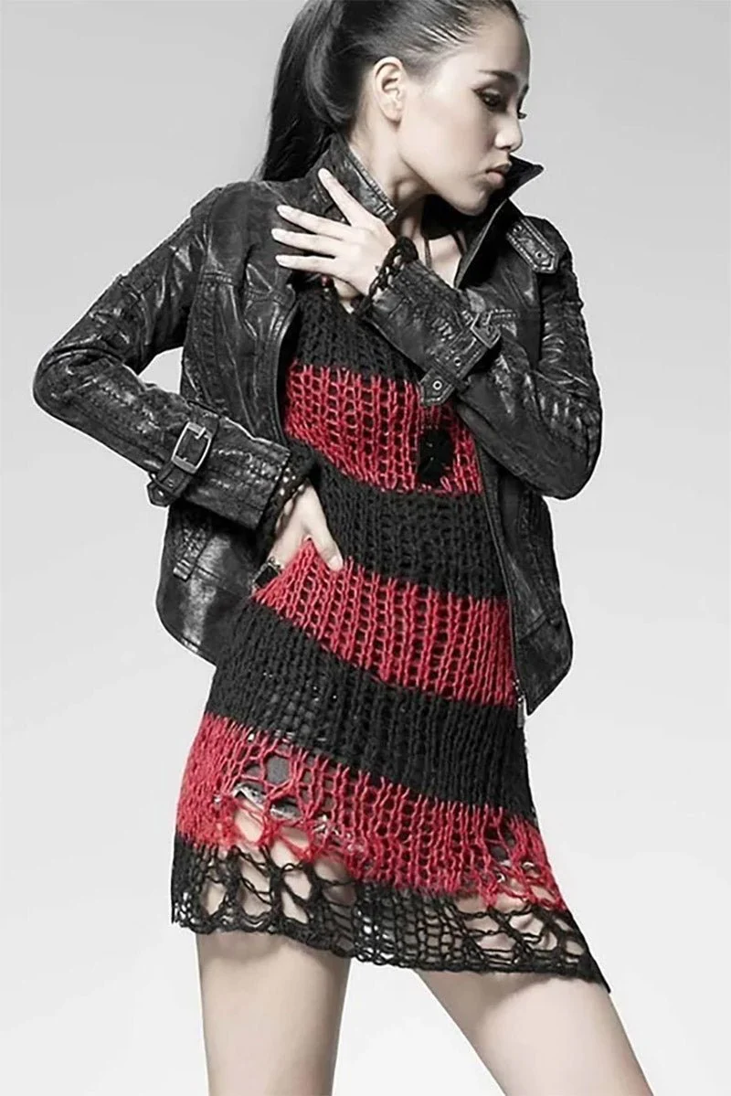 Black Blooded Striped Sweater [BLACK/RED] - Image 2