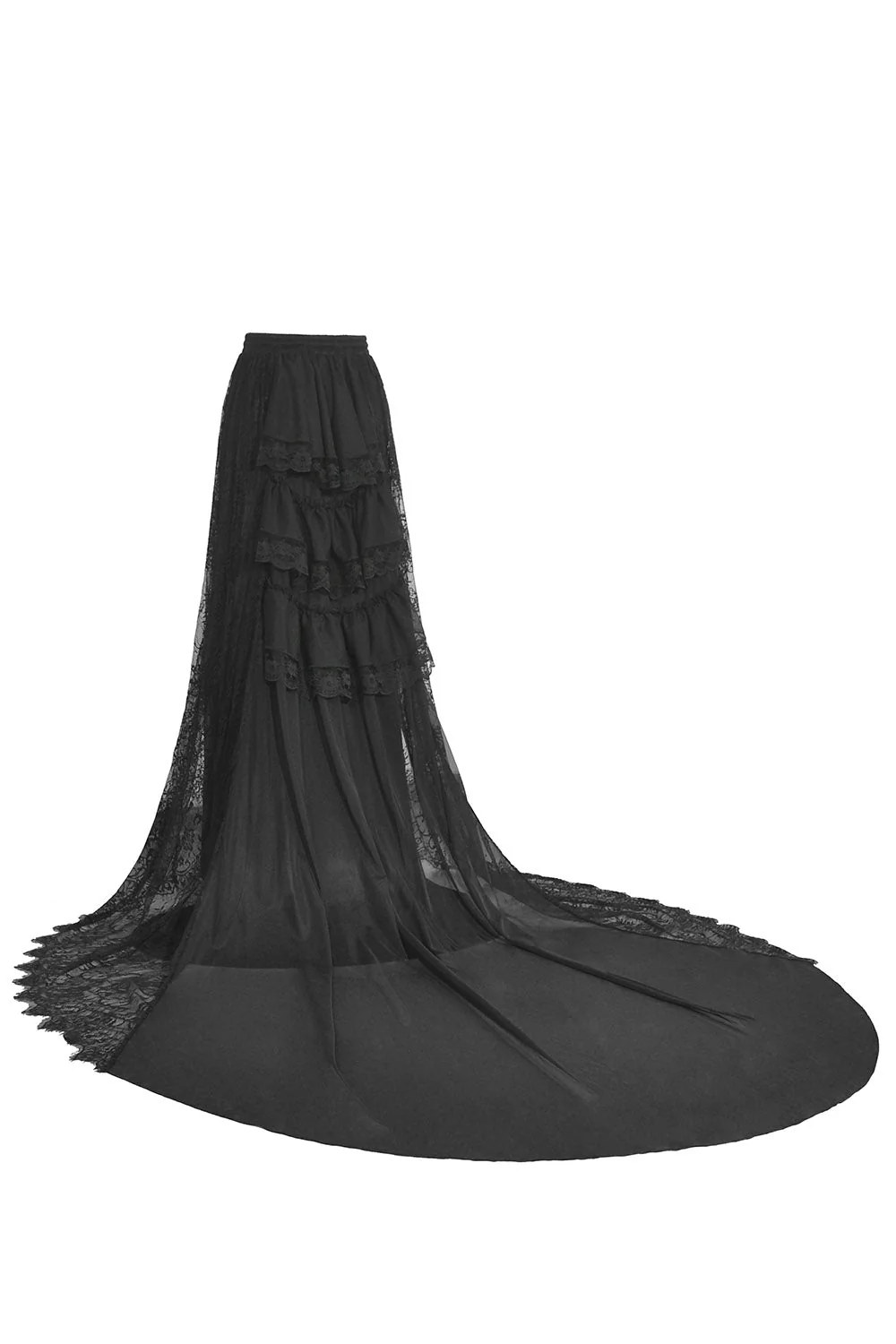 Black Bridal Bustle Skirt - Image 7