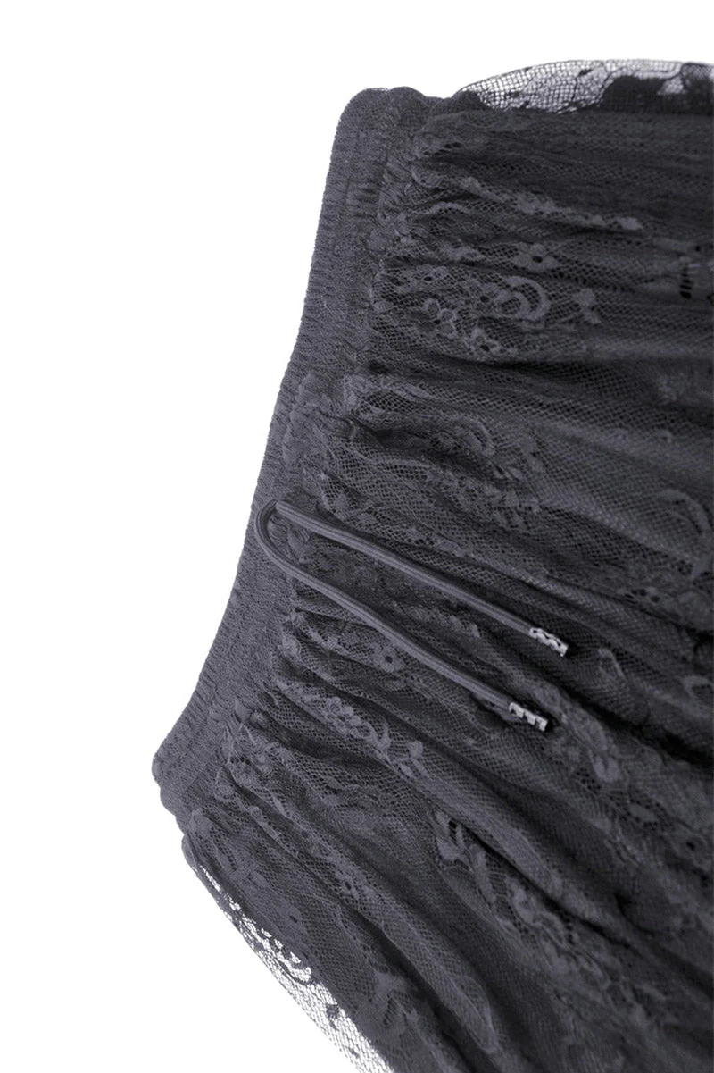 Black Bridal Bustle Skirt - Image 9