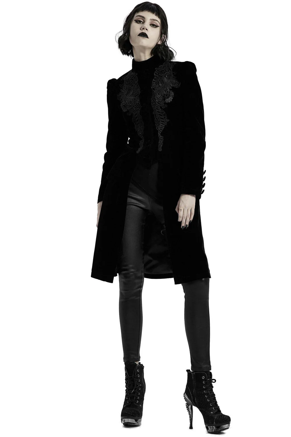 Black Dahlia Velvet Coat [BLACK] - Image 9