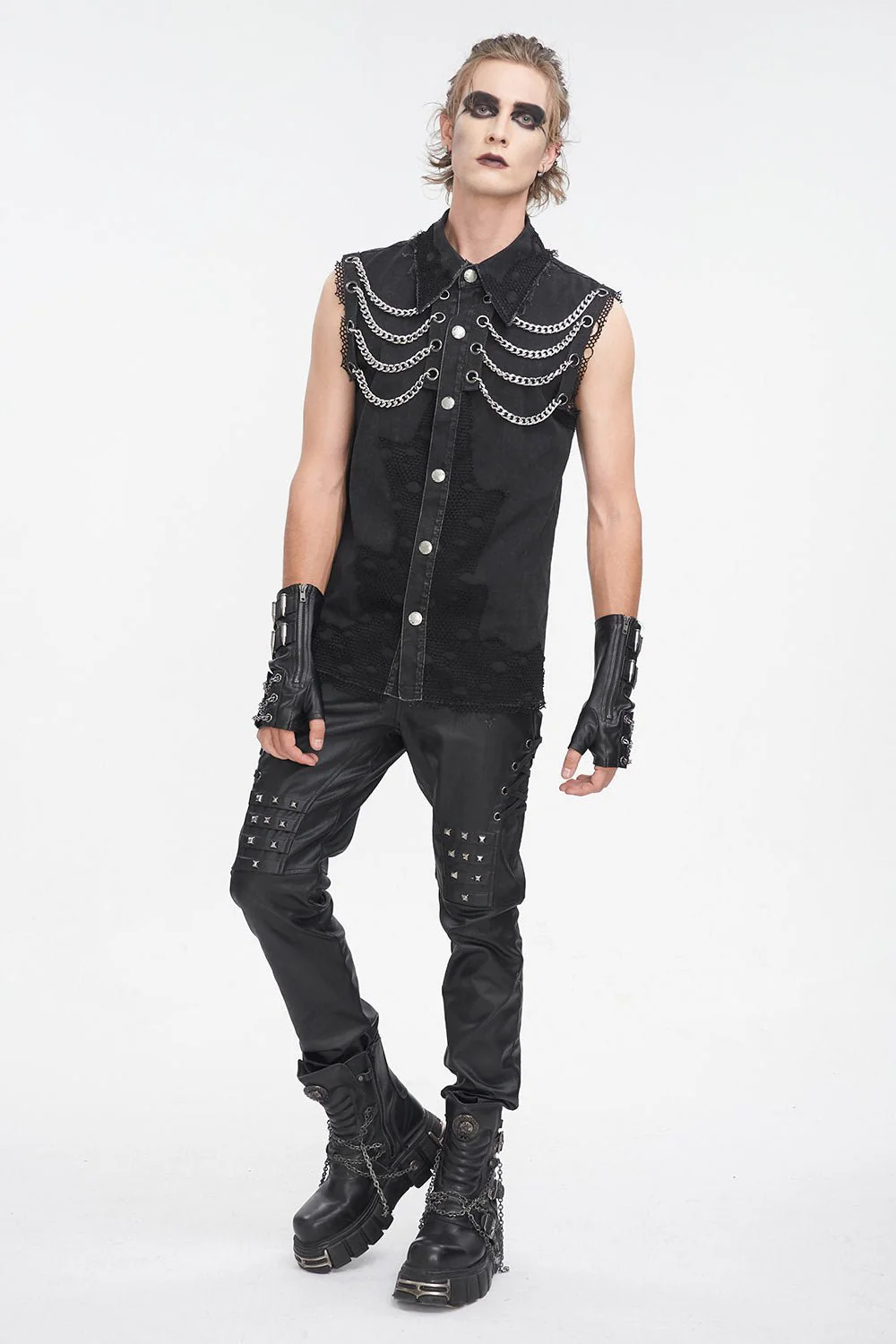 Black Flame Distressed Vest - Image 6