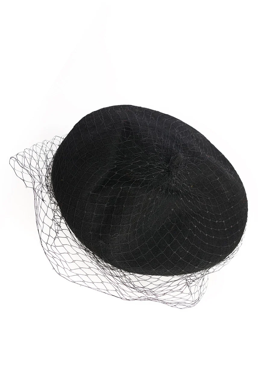Black Maggie Net Beret - Image 3