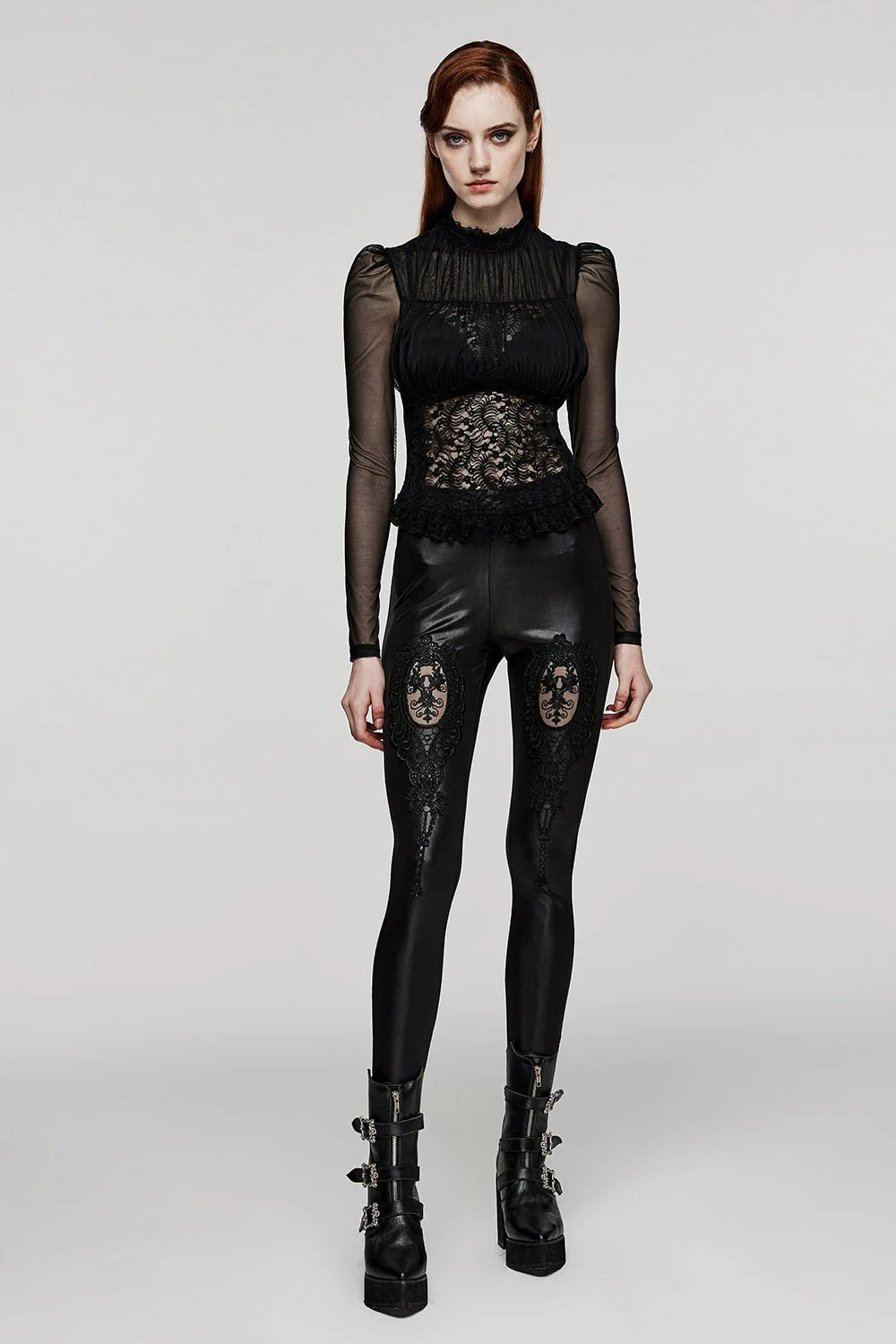 Black Prayer Sheer Lace Top - Image 2