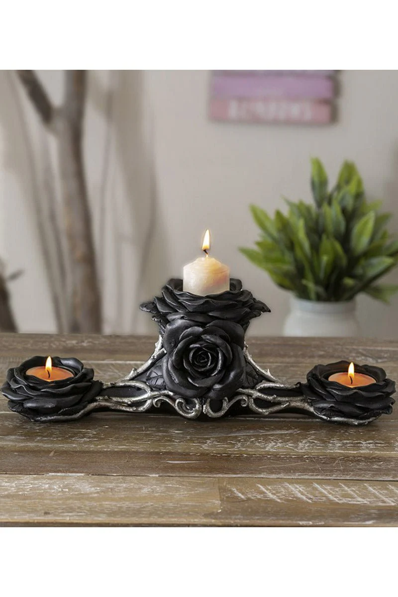 Black Rose Triple Votive Holder - Image 2