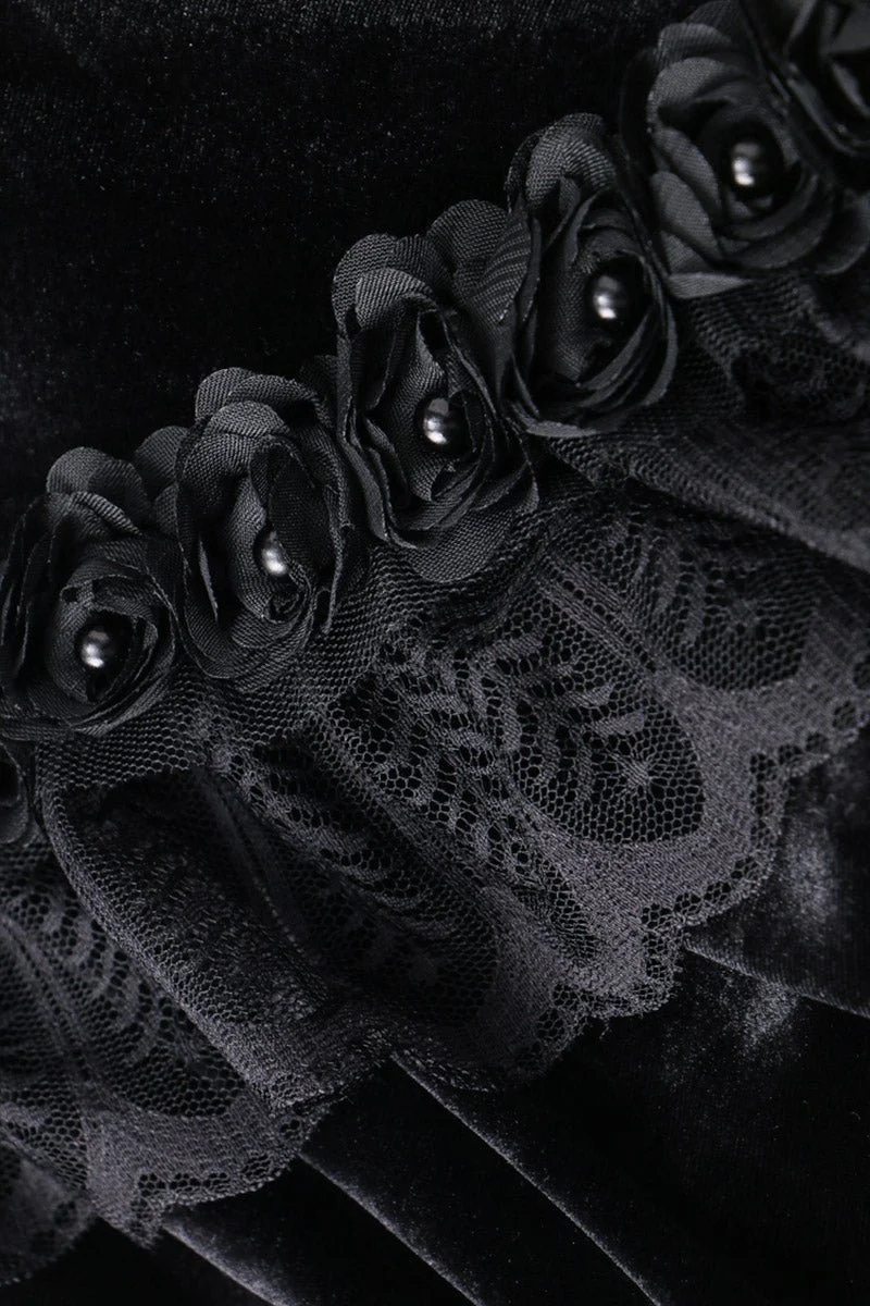 Black Seance Velvet Cape - Image 8