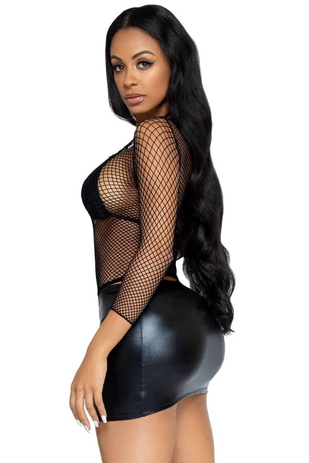 Black Soul Fishnet Top [BLACK] - Image 2