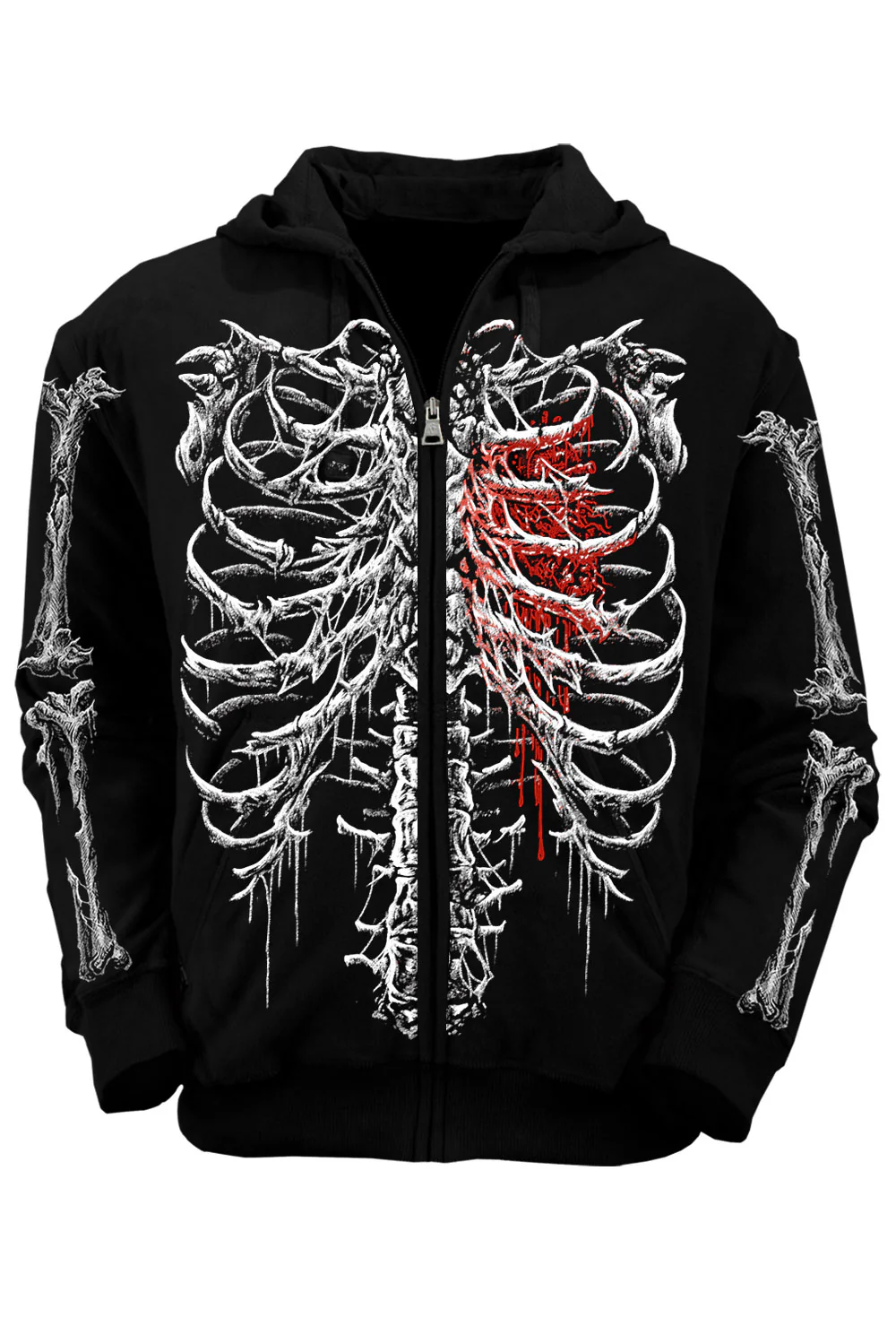 Bleeding Heart Skeleton Hoodie - Image 6