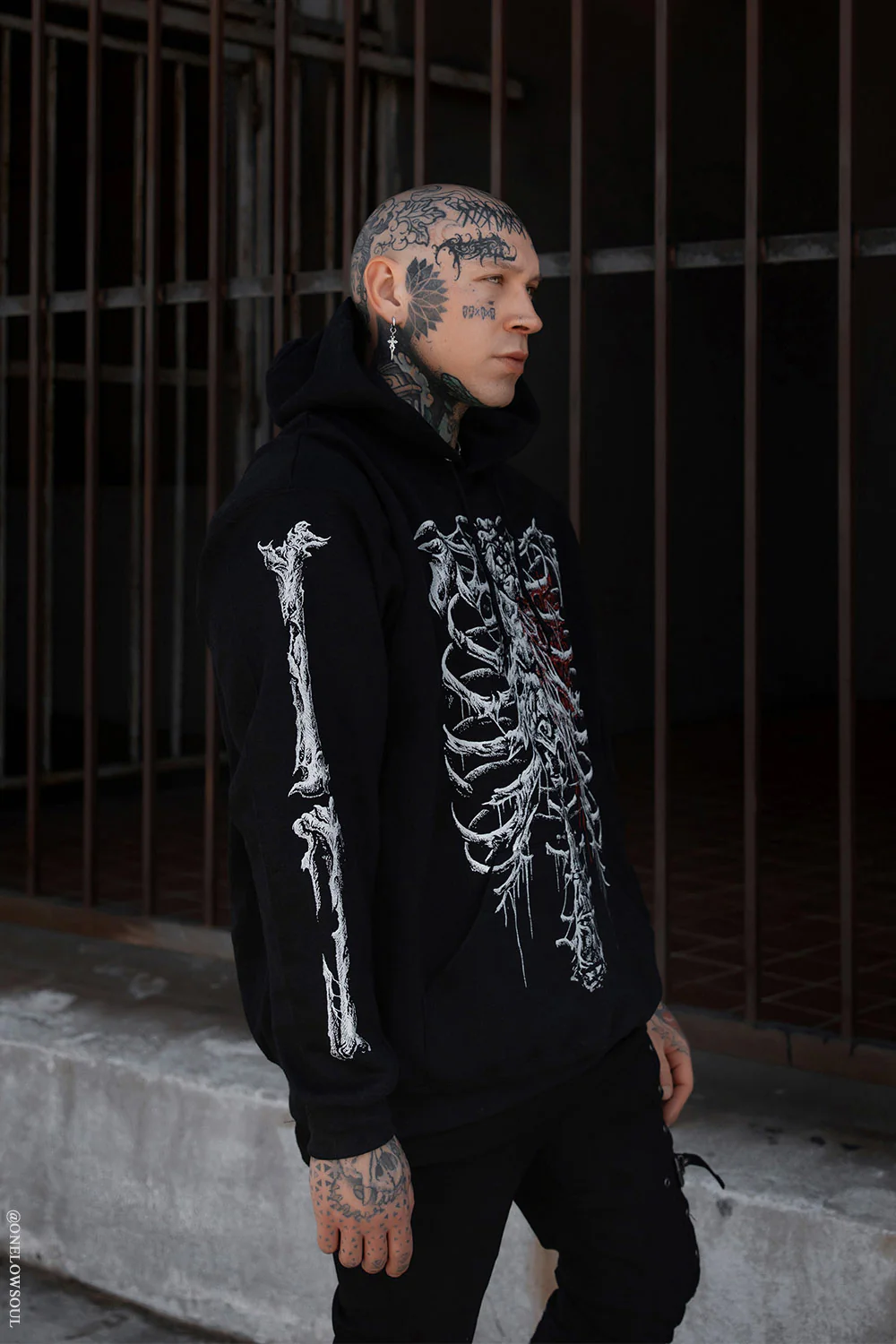 Bleeding Heart Skeleton Hoodie - Image 8