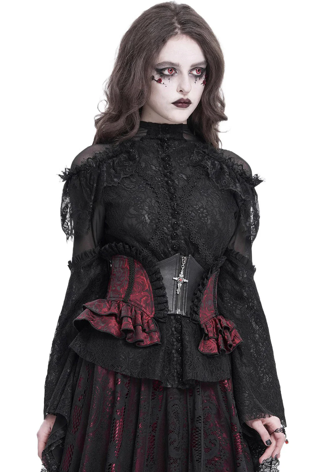 Blood Gardens Ruffle Corset [Red Rose] - Image 8