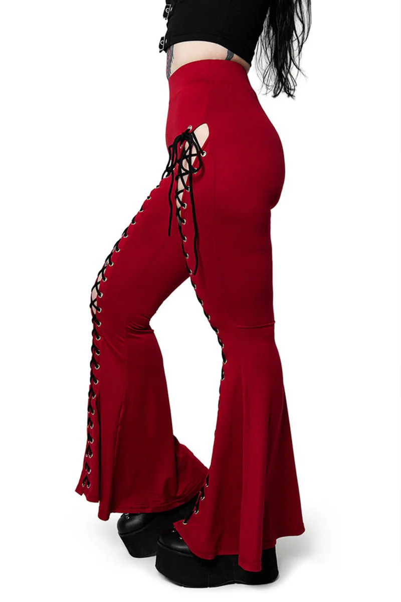 Blood Red Alice Flare Pants - Image 4
