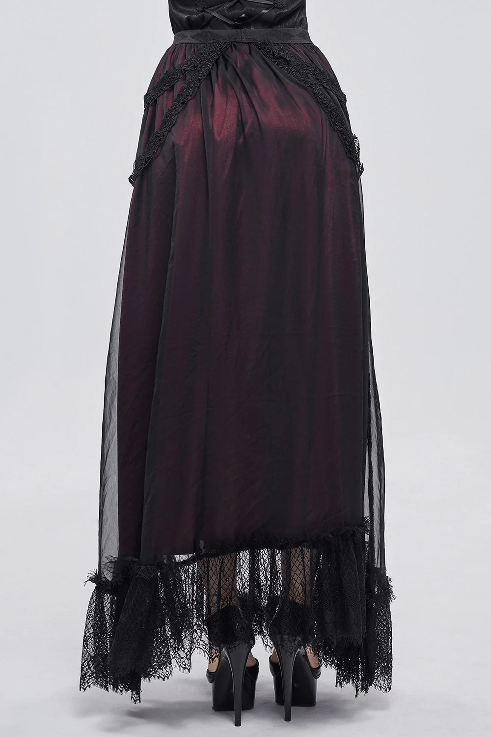 Blooddrop Layered Lace Maxi Skirt - Image 5