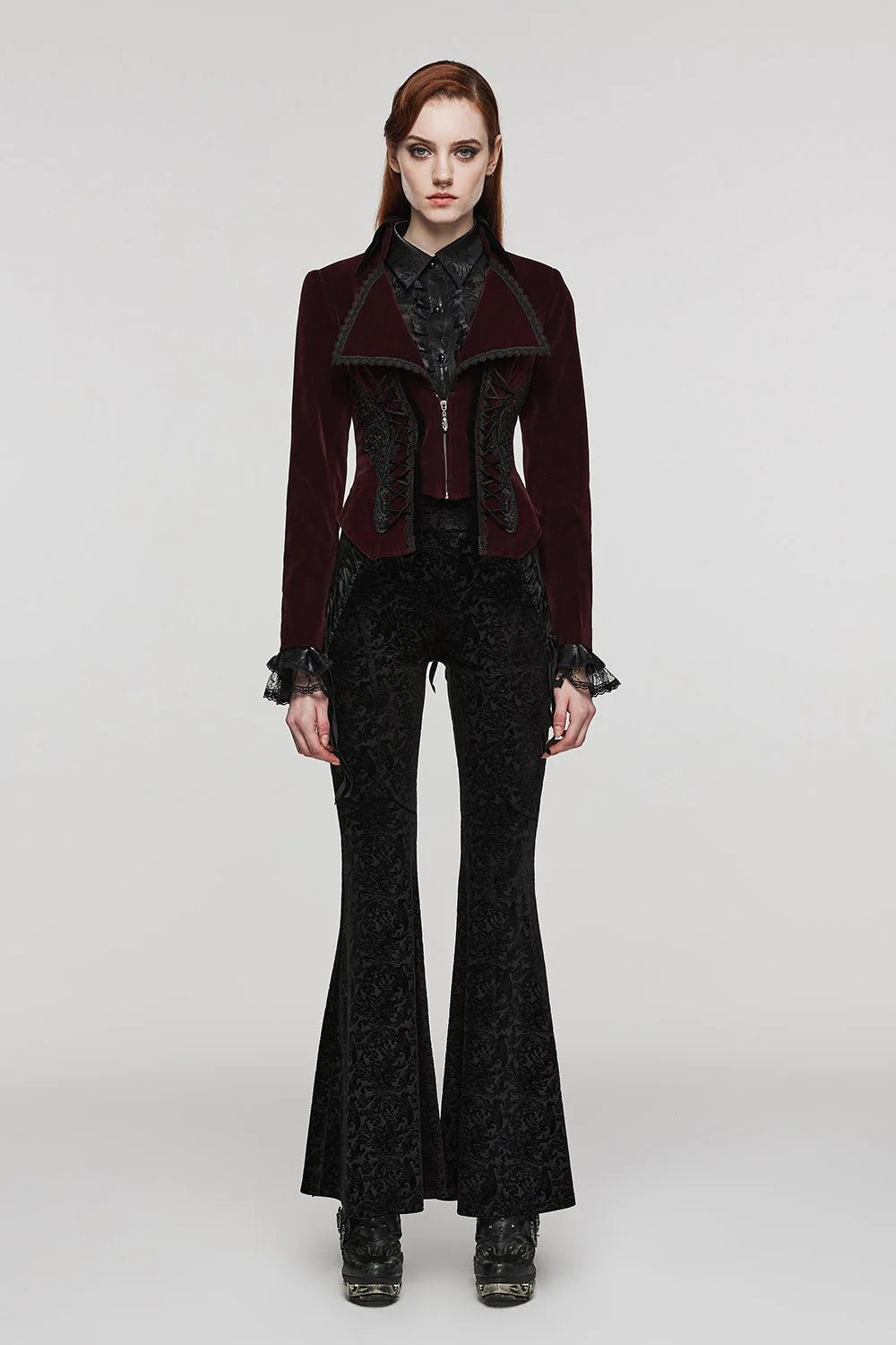 Bloodline Velvet Coat [BLACK/RED] - Image 2