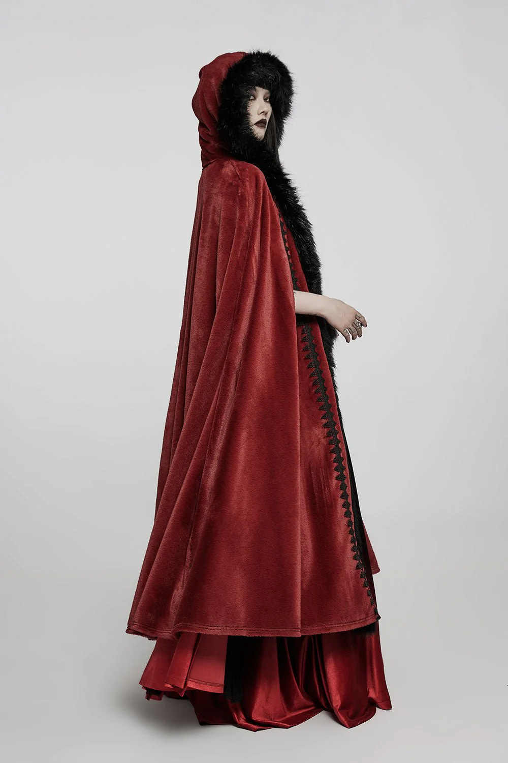 Bloodwitch Red Velvet Cloak - Image 3