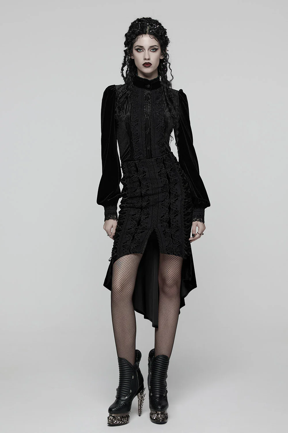 Bloomthorn Manor Velvet Skirt [Black] - Image 9