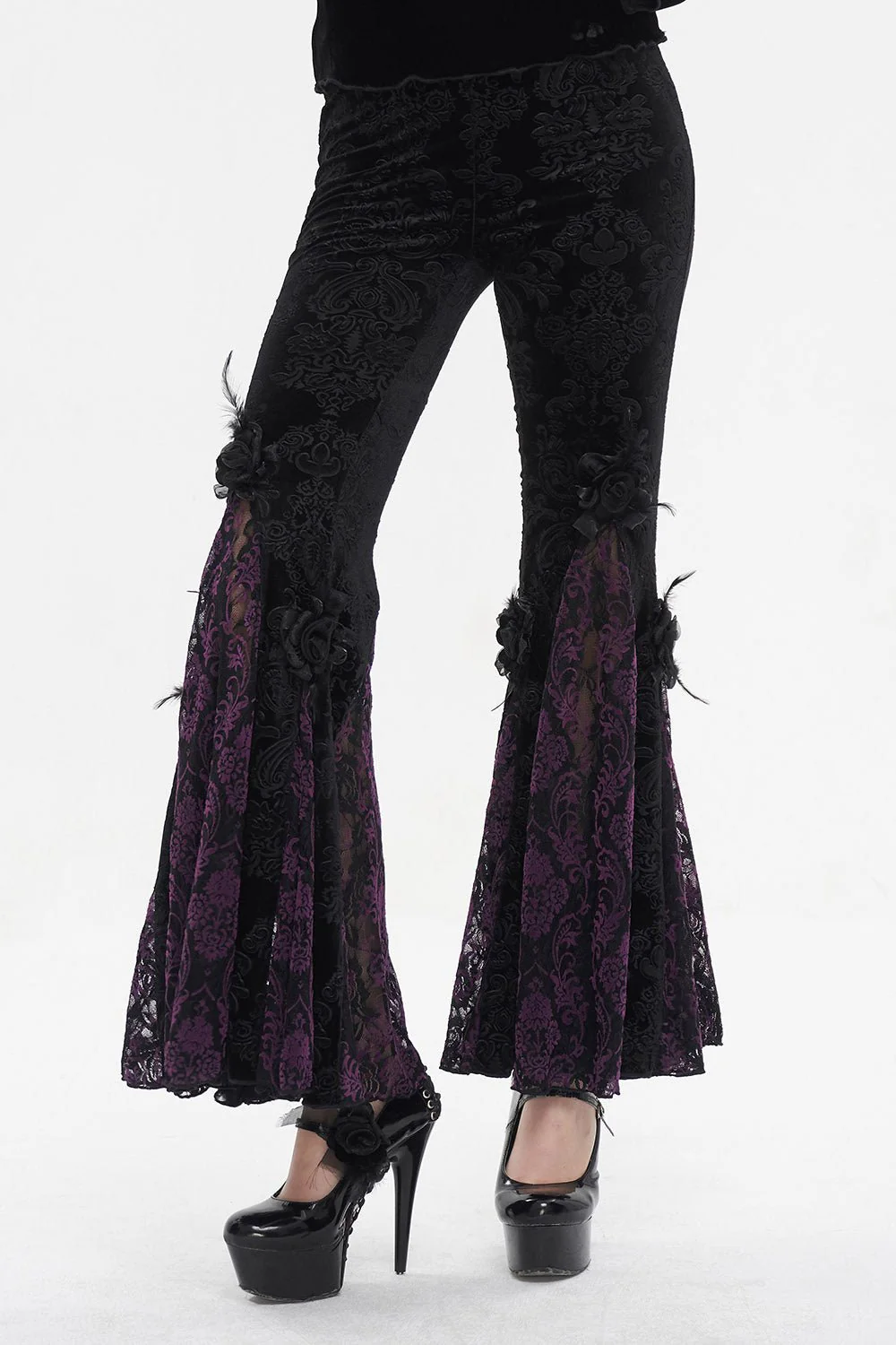 Bordeaux Gothic Bell Bottoms [PURPLE] - Image 3