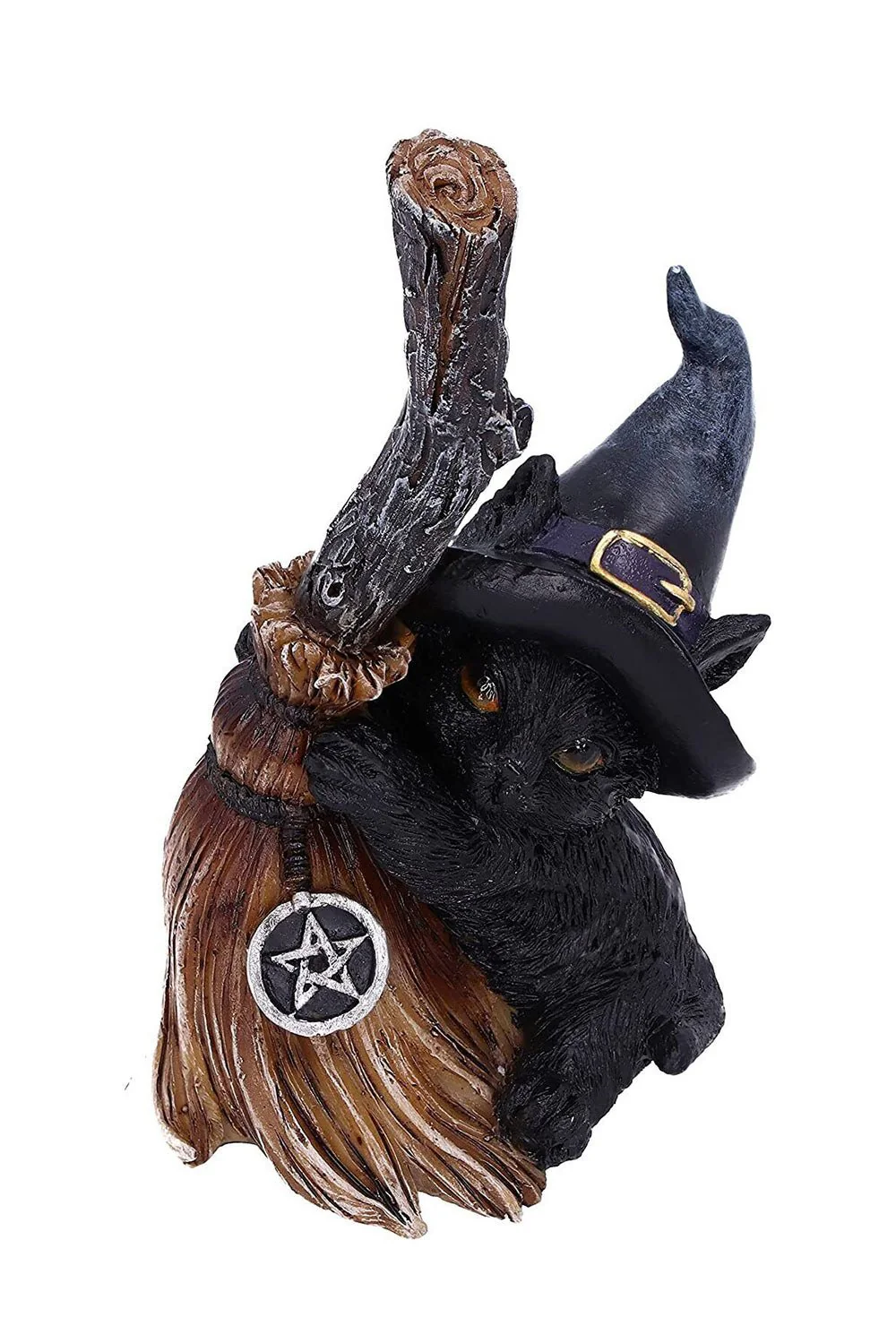 Broom Guard Black Cat Statue - Image 3