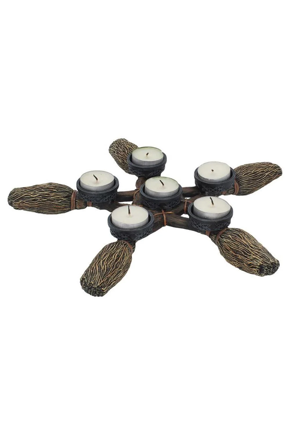 Broomstick Pentagram Tea Light Candle Holder - Image 2