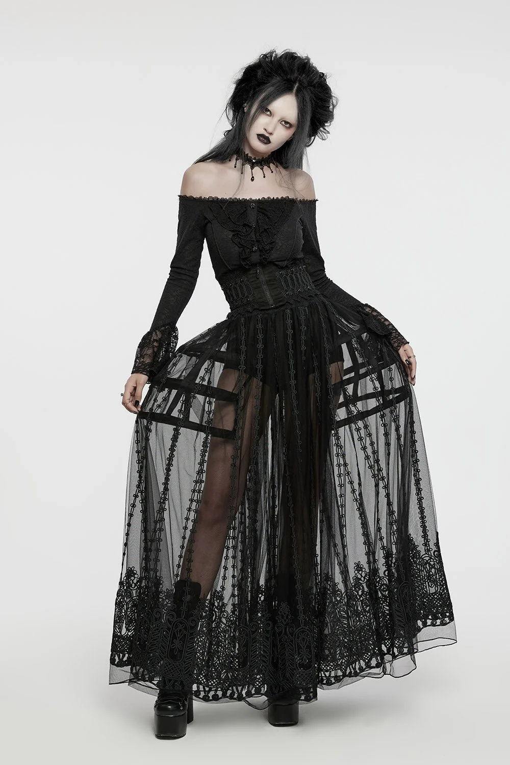 Caged Raven Boning Bustle Skirt - Image 4