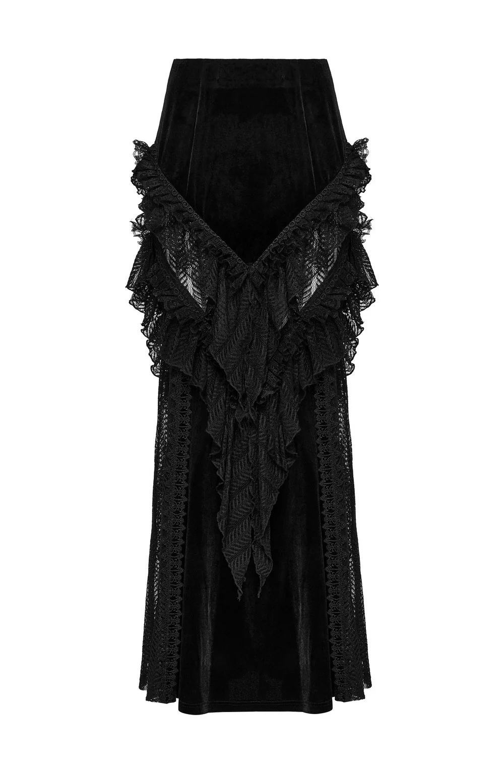 Calypso Ruffled Velvet Mermaid Maxi Skirt - Image 7