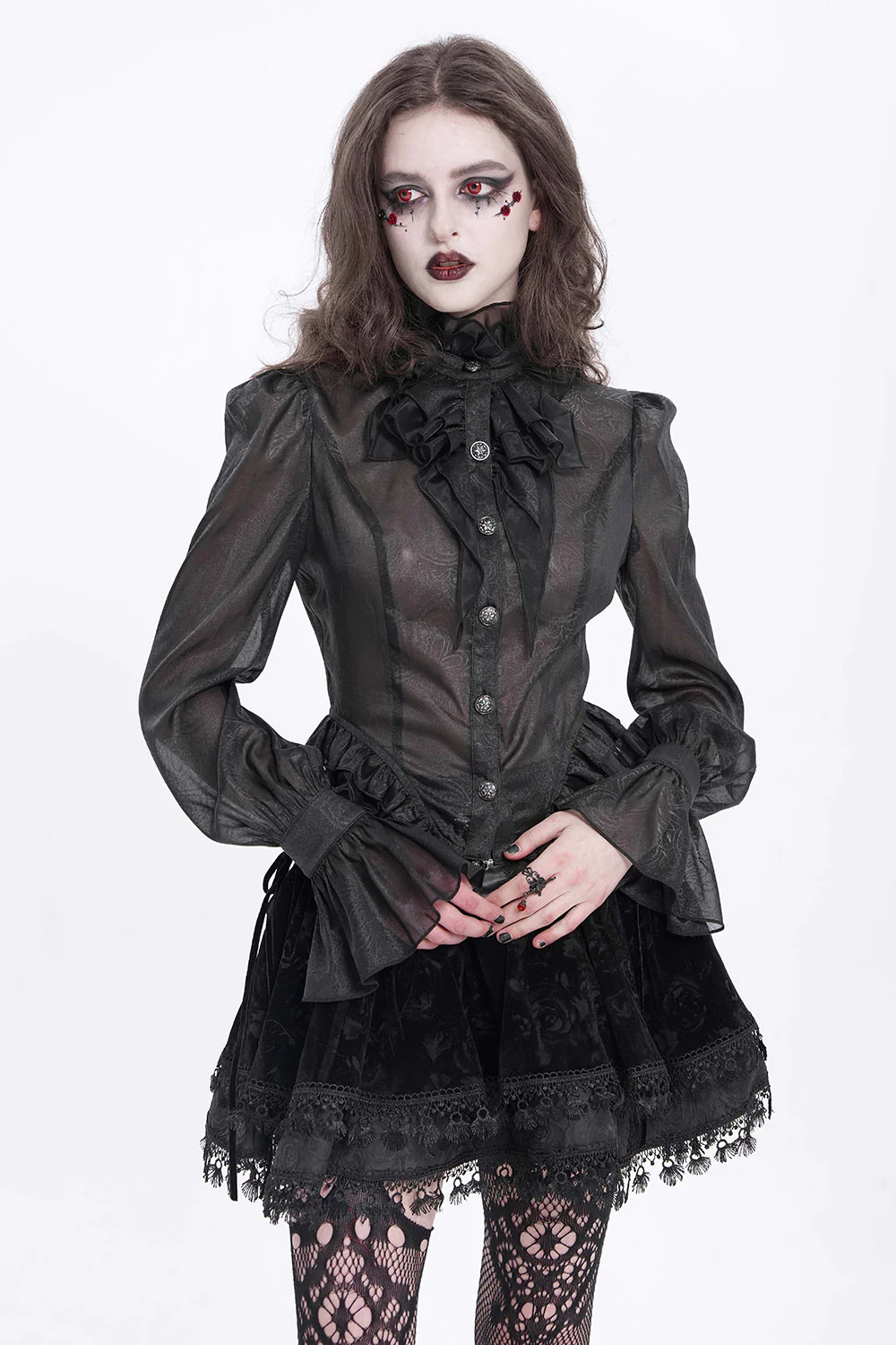 Catacomb Ruffled Mesh Button Shirt - Image 2