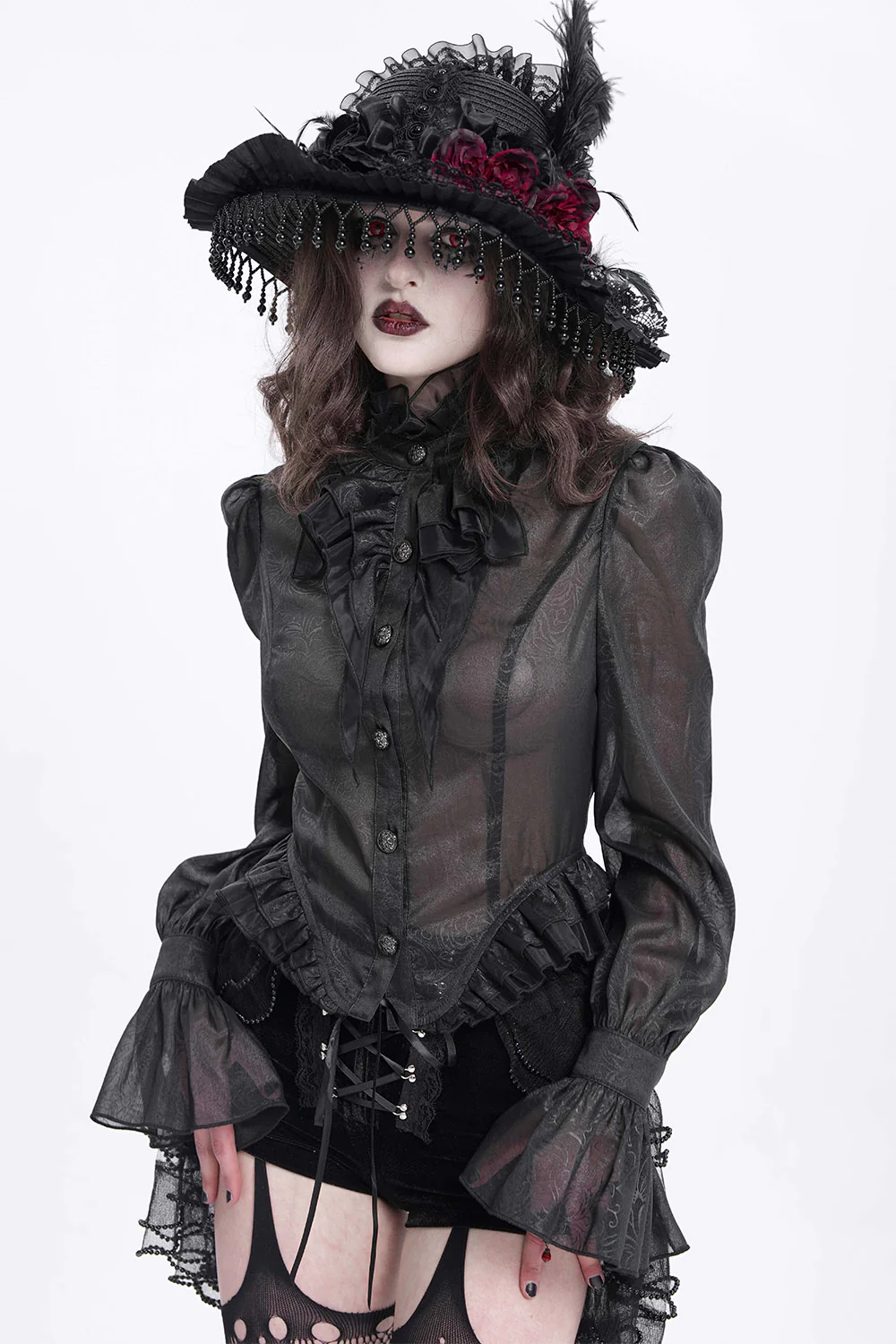 Catacomb Ruffled Mesh Button Shirt - Image 7
