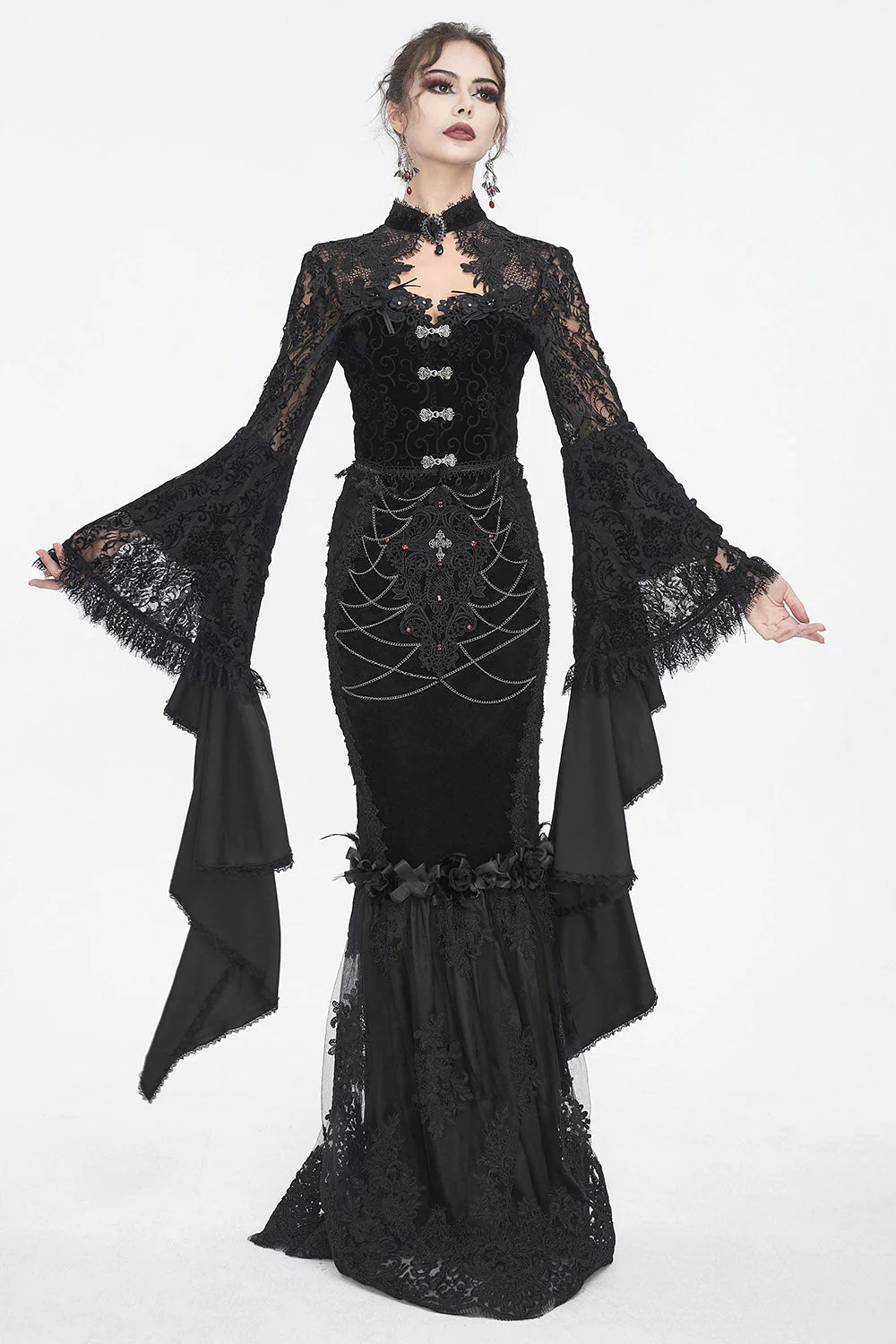 Catacombs of Paris Mermaid Maxi Skirt - Image 2
