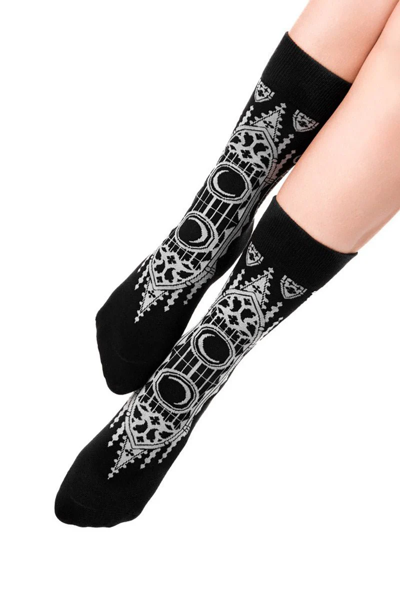 Cathedralis Jacquard Socks [Moon & Cathedral] - Image 4