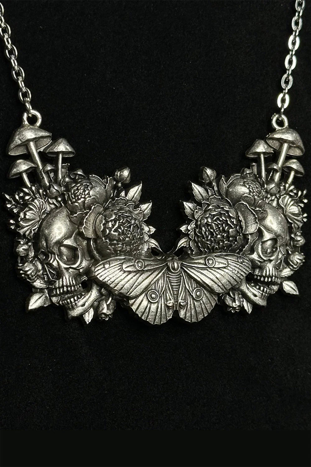 Cemetery Garden: Mushroom Skull Necklace - Image 2