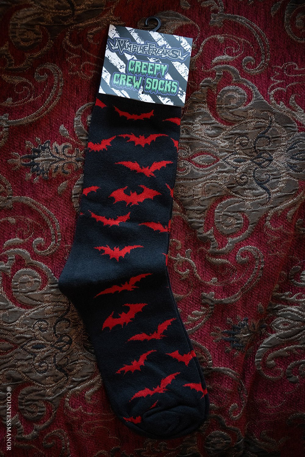 Creepy Crew Socks [Red Bats] - Image 3