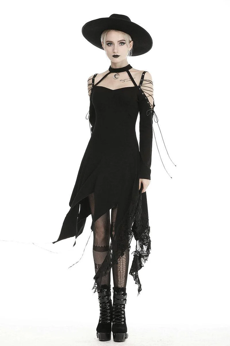 Crescent Moon Witch Distressed Dress - Image 4