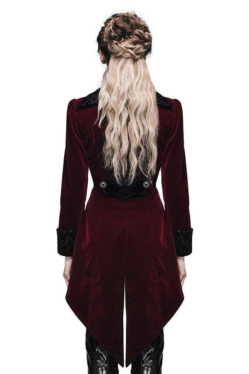 Crimson Blood Victorian Goth Coat - Image 3