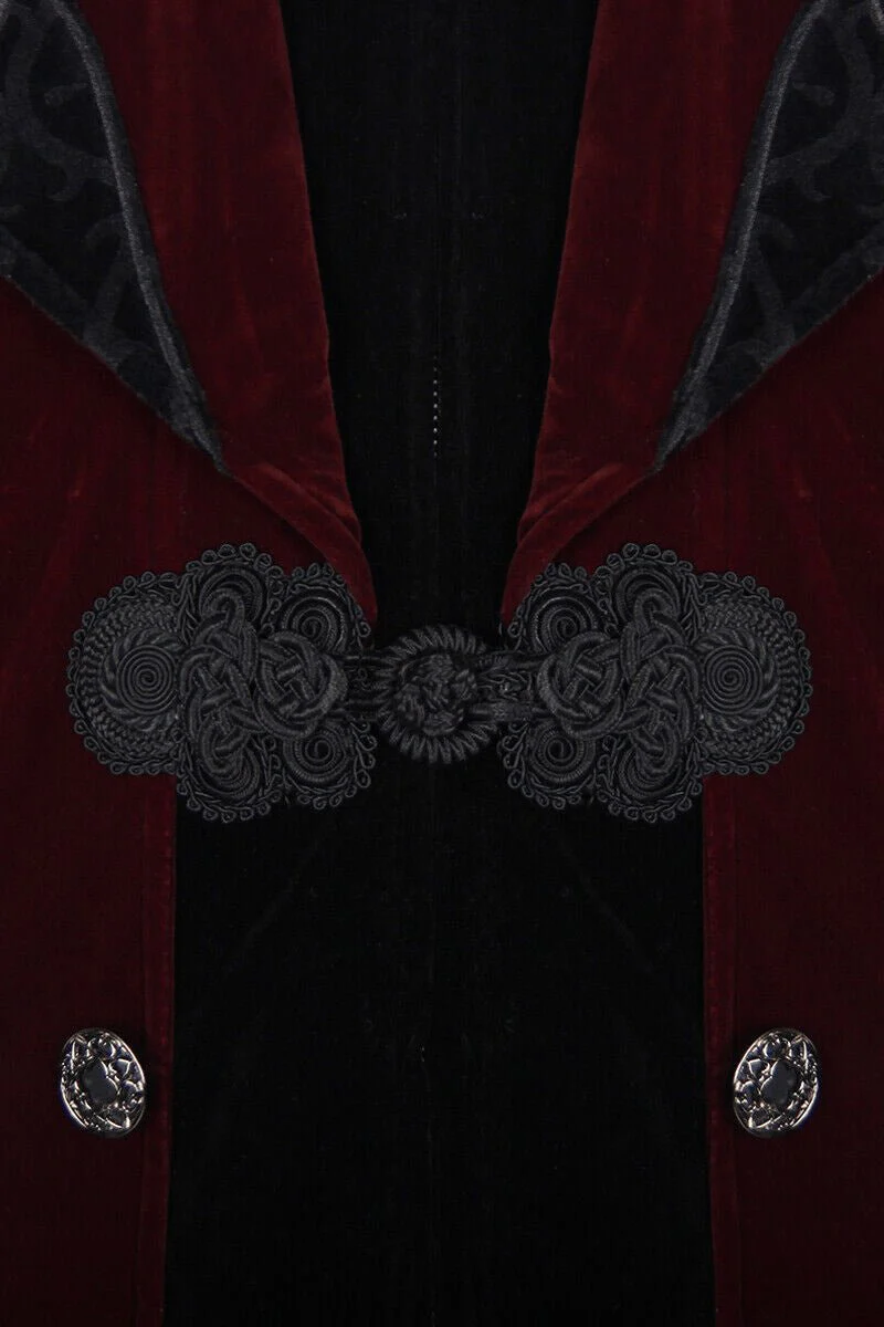 Crimson Blood Victorian Goth Coat - Image 7
